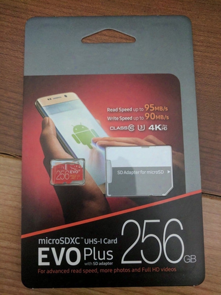 2017 New 256gb 128g 64gb Evo+ Plus Mic Ro Sdxc Ush-i Card Microsd 48mb/s Tf Memory Card Sdd Class 10 With Sd Adapter Blister Package