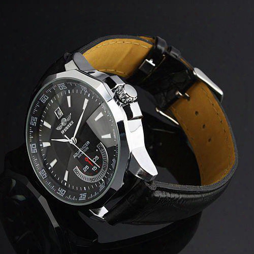 2017 Relogio Masculino Winner Brand New Men&#039;s Automatic Mechanical Watches Leather Strap Watch Fashion Sports Men Wristwatches