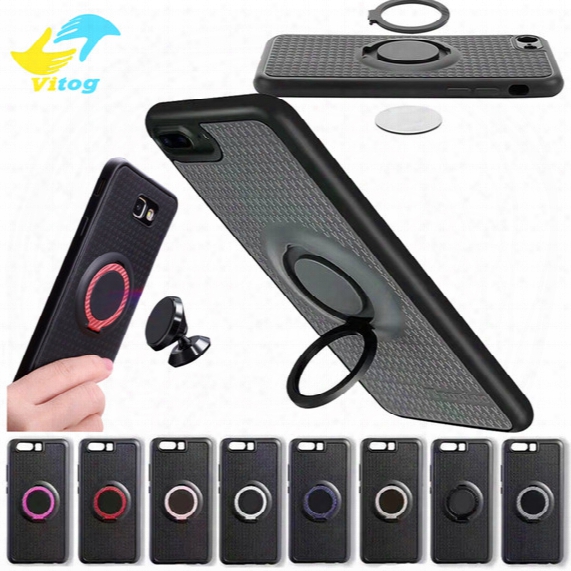 2017 Tpu Case With Phone Holder Metal Ring Soft Case With Car Magnetic Driving Phone Holder Back Cover For Iphone Samsung S8
