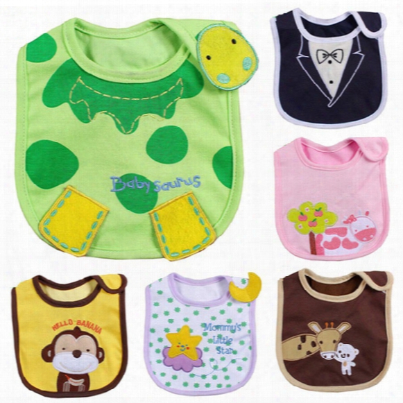 3-layer Cotton Baby Waterproof Bib Feeding Cartoon Infant Bibs & Burp Cloths 39 Styles Good Quality 0601027