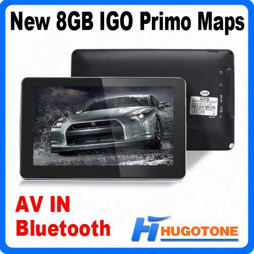 5 Inch Car Gps Navigator Bluetooth Av-in Fm Ram128mb Cpu 800mhz Build-in 8gb Igo Primo Maps