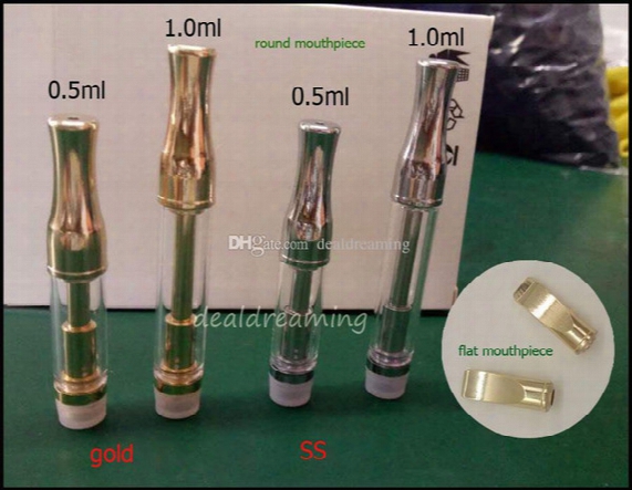 510 Vape Glass Oil Cartridge Cartridges Dual Coils Ss 1ml Co2 Oil Cartridges Vs Ce3 Atomizer Bud Touch O Pen