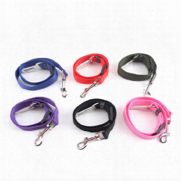 6 Colors Cat Dog Car Safety Seat Belt Harness Ajdustable Pet Puppy Pup Hound Vehicle Seatbelt Lead Leash For Dogs Wa0319