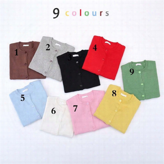 9color 2016 Children Fashion Sweater Kids Ins Long-sleeved Knit Cardigan Baby Boys Girls Outerwear Crochet Knitwear Coat L001