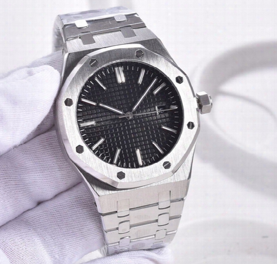 Aaa Casual Automatic Gentlemens Watches Black Dial Famous Brand Butterfly Button Octagonal Watch Case Transparent Glass Back