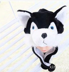 Animals Plush Black Wolf Cute Plush Animal Hat For Kids Boys Girls Teenagers Adults Mens Womens Winter Beanie Cap