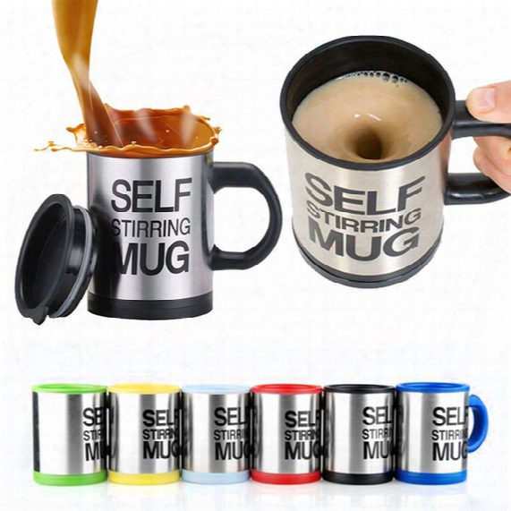 Automatic Electric Self Stirring Mug Coffee Mixing Drinking Cup Stainless Steel 350ml Self Stirring Coffee Mug With Retail Box 170712