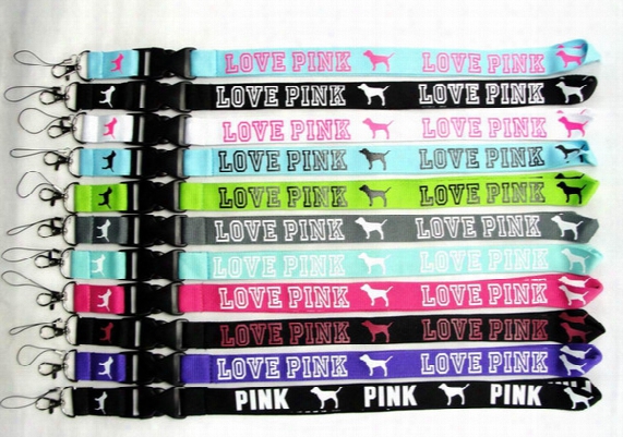 Cheapest !!! Hot Vs Love Pink Keychain Phone Car Chains Carabiner Keychains Lanyard A Lot Of Colors For Men And Women Party