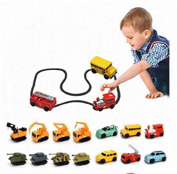 Creative Gift For Child Mini Magic Pen Inductive Fangle Vechicle Children's Car Truck Tank Toy Car Random Color Delivery B1431