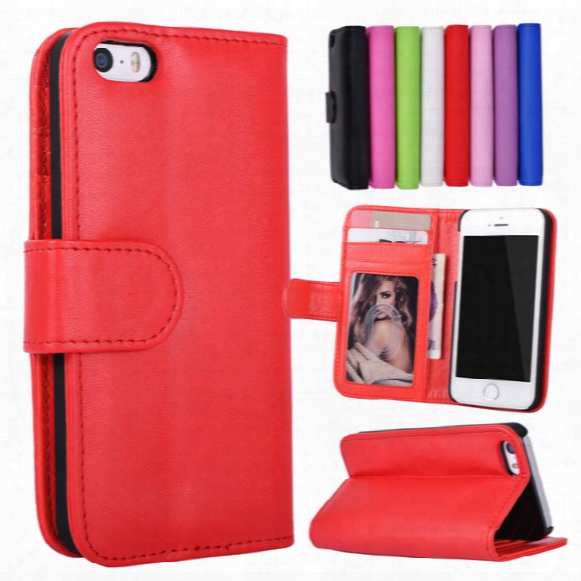 For Iphone 5s 4s Se 5 4 Stand Design Wallet Style Photo Frame Leather Case Phone Bag Cover With Card Holder For Iphone5