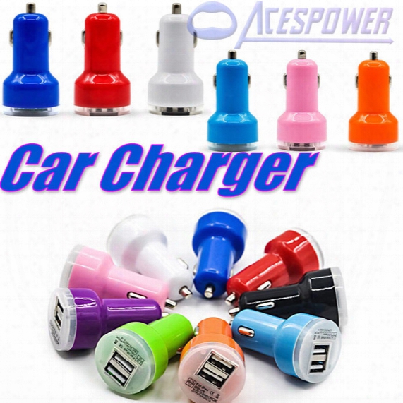 For Iphone7 Car Chargers S8 Plus Micro Auto Dual 2 Port Usb Iphone Ipad Ipod 2.1a Mini Car Charger Adapter Cigar Socket