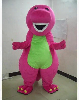 Free Shipping Profession Barney Dinosaur Mascot Costumes Halloween Cartoon Adult Size Fancy Dress
