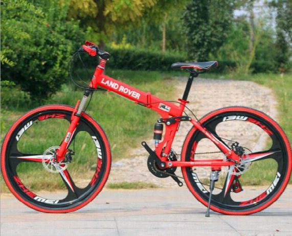 High Quality 26 Inches 17 Speed Folding Mountain Bike Carbon Steel Bicycle Dual Disc Damping Cycling