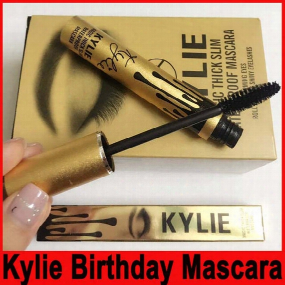 Kylie Jenner Mascara Magic Thick Slim Waterproof Mascara Black Eye Mascara Long Eyelash Charming Eyes Cosmetic Gold Birthday Package