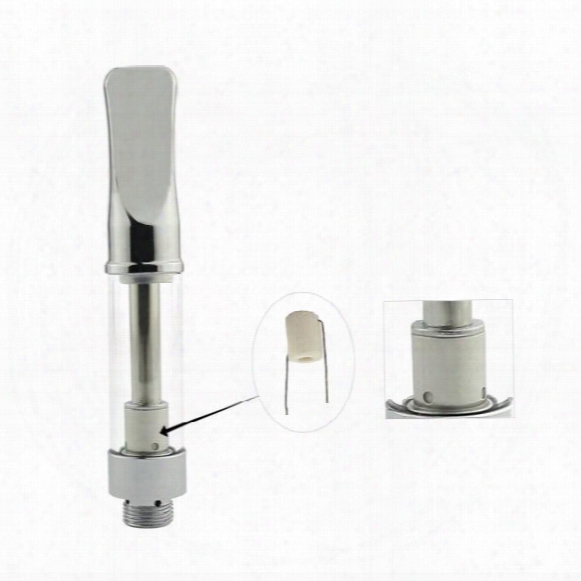 New Ceramic Wickless Cartridge Vaporizer Glass Thick Atomizer Metal O Pen Vaporizer Co2 Thin Oil Ceramic Cartridge No Fiber Wick Liquid Vape