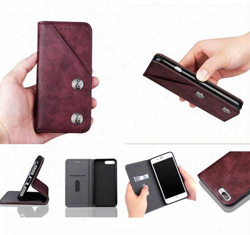 New Fashion Retro Vintage Wallet Card Slots Case Cover Skin For Samsung Galaxy S8 S8 Plus Luxury Case