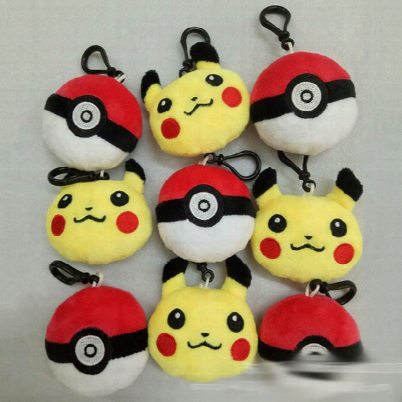 New Poke Pikachu Elf Ball Plush Key Rings Cartoon Action Game Figure Pendant Keychain Cell Mobile Phone Stuffed Keychain Toys Gifts