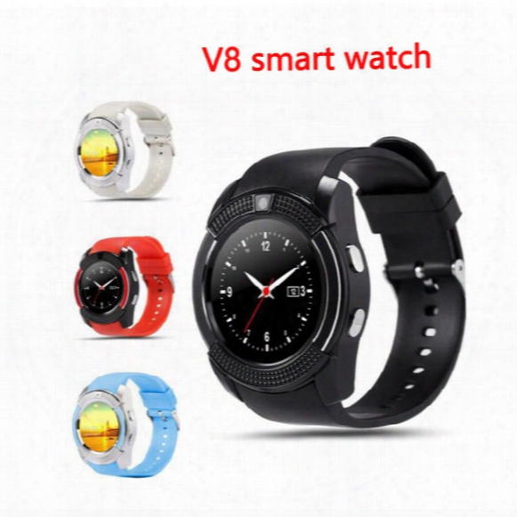 Original Sport Watch Full Screen Smart Watch V8 For Android Match Smartphone Support Tf Sim Card Bluetooth Smartwatch Pk Gt08 U8 Dz09