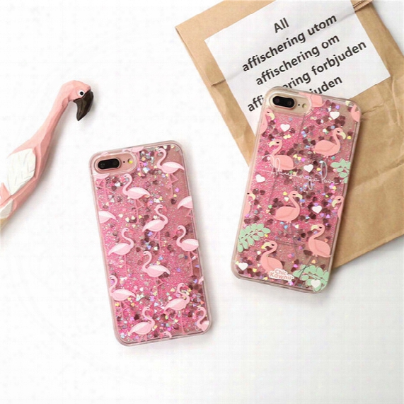 Quicksand Liquid Star Bling Flamingo Cute Cartoon Pink Case For Iphone 7 Case For Iphone7 6 6s Plus 7plus Cover Phone Case
