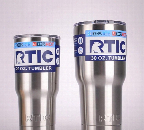 Rtic 20 Oz 30 Oz Cups Tumbler Stainless Steel Cars Beer Mug Large Capacity Mug Vacuum Insulation Cups Water Bottles Mugs Kka2020