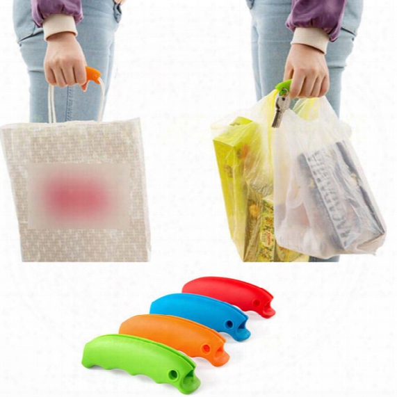 Simple Silicone Shopping Bag Basket Carrier Grocery Holder Handle Comfortable Grip Grips Effort-save Body Mechanics Multi Color