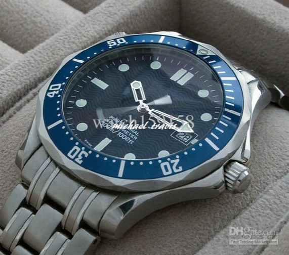 Top Seller New Classic Men's Automatic Mechanical Luxury Men Watch Blue Dial Stainless Steel Band Watch Men Free Shipping