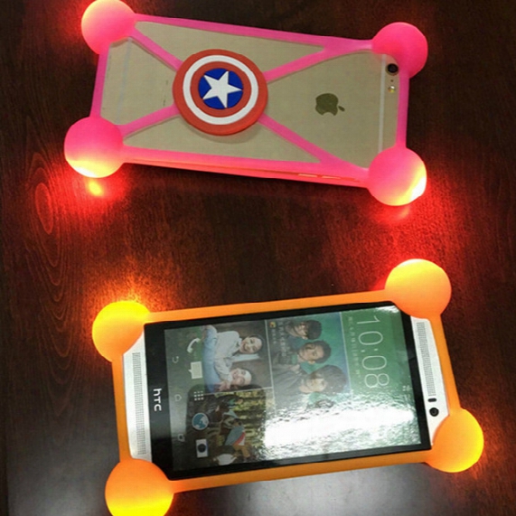 Universal 3d Cartoon Led Bumper Case Lamp Luminous Frame Cover Cases For Iphone 8 6 7 Plus Samsung S7 S8 Plus Halloween Christmas Led Toys