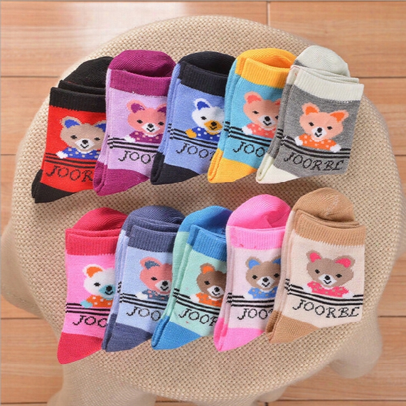 2017 New Arrival Boys & Girls Autumn & Winter Knitted Cartoon Socks Kids Cotton Soft Socks Baby Candy Color