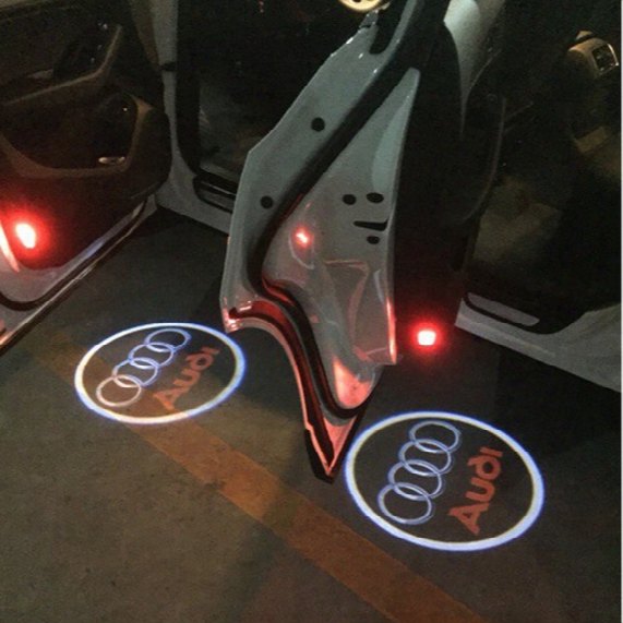 2pcs Led Projector Laser Car Door Welcome Emblem Light Shadow Logo Led Lamp Ghost For Audi A3 A4 A6 A8 A6l R8 Q5 Q7 Tt A5 A7 A4l A6l A1 Q3