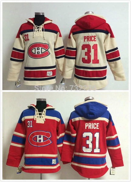 30 Teams-wholesale 31 Carey Price Old Time Montreal Canadiens Hockey Hoodie Jersey Sweatshirt Jerseys, Stitched Sewn Numbering Lettering.