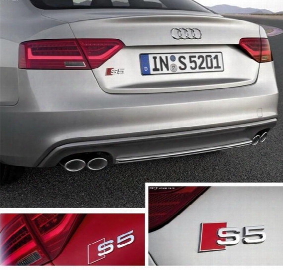 3d Aluminum Alloy S3 S4 S5 S8 S Cover With ~s Car Tail Sticker Emblem Badge Logo Metal Rear Tail Badge Sticker Logo For Audi Car Emblem