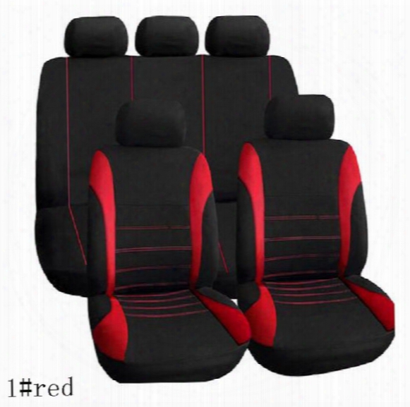 9pcs/set Car Seat Cover Sets Universal Fit 5 Seat Suv Sedans Front/back Seat Elastic Washable Breathable Fashion Strip Design