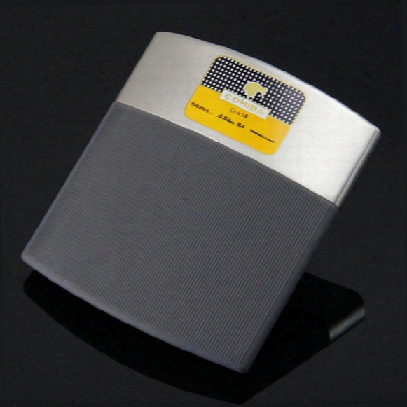 Cohiba Mini Black & Silver Cigar Cigarette Travel Case Holder Cigar Humidor Portable Whit White Carton Box