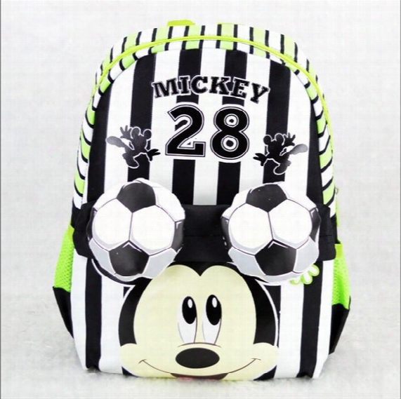 Free Shipping Mickey Mouse Football Cute Children Kids Cartoon School Bags Backpack Students Schoolbag Children Students Bags