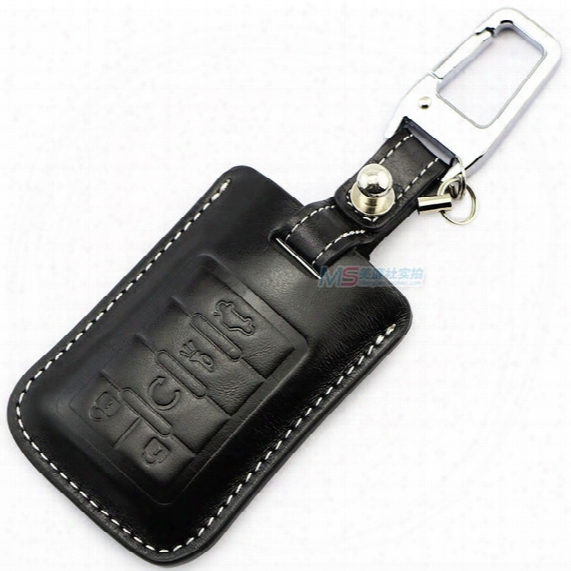 Genuine Leather Car Key Case Cover For Cadillac Sls Srx Xlr Escalade Cts Coupe Xts Ats Seville Keychain Keyless Key Holder Shell