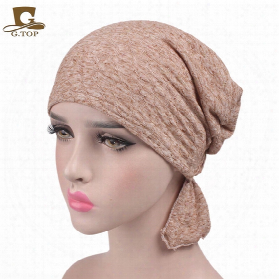 Hot Sale 2017 New Women Cotton Chemo Hat Stretchy Beanie Headscarf Turban Headwear For Cancer Patients