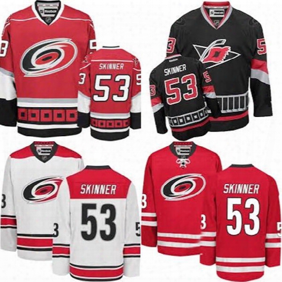 Hot Sale Mens Carolina Hurricanes 53 Jeff Skinner Fashion Red Black White Best Quality Cheap 100% Embroidery Logos Ice Hockey Jerseys
