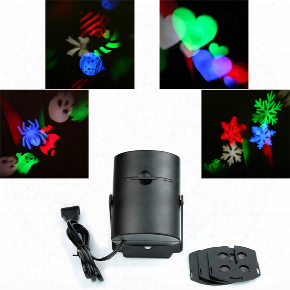 Led Wall Decoration Laser Light Led Pattern Lights, Rgb Colour 4 Pattern Card Change Lamp Projector Showers Led Laser Light For Holiday