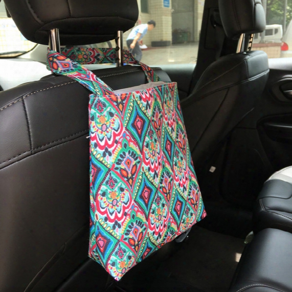 Lilly Floral Car Trash Bag Wholesale Blanks Fabric Accessory Trash Holder Tote Car Trash Bin In Crown Flamingo 5 Colors Dom106608
