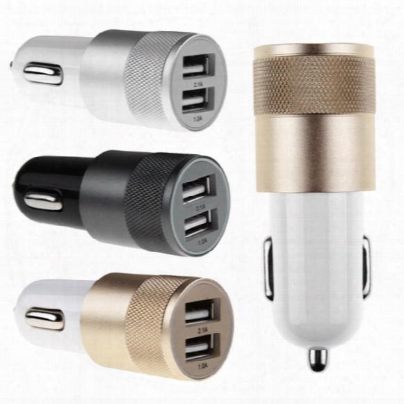 Metal Alloy Shell Universal 2.1a Dual Usb 2 Port Car Charger Fast Charging Adapter For Smartphone