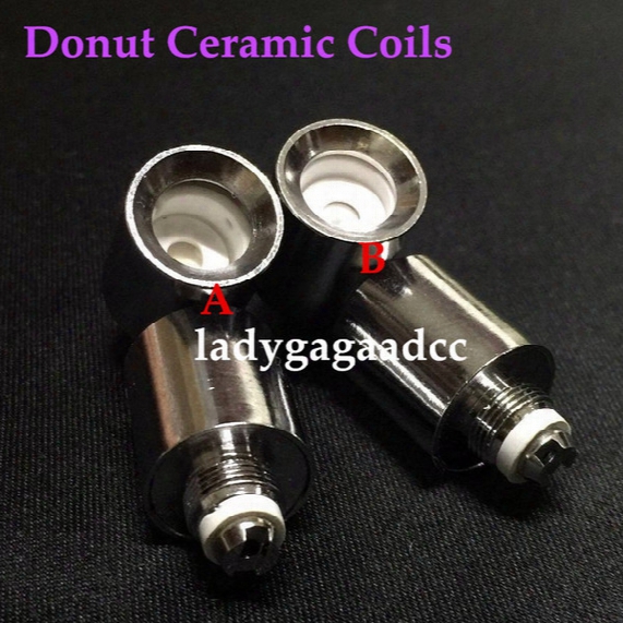 Metal Donut Ceramic Coils For Cannon Vaporizer Atomizer Double Coil Ceramic Donut Core Glass Globe Vase Skull Bowling Cartomizer