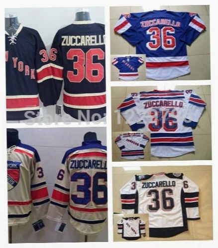 New York Rangers Hockey Jerseys 36 Mats Zuccarello Jersey Home Royal Blue White Winter Classic Mats Zuccarello Stitched Jersey