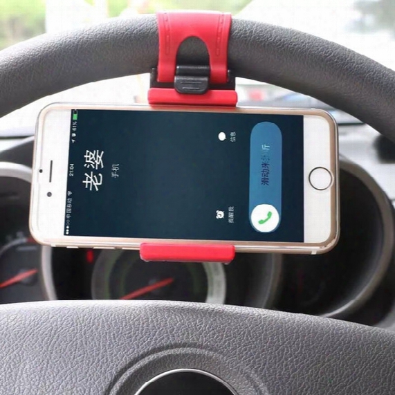 Universal Car Steering Wheel Mobile Phone Holder Bracket For Iphone 6s Gps Smartphone Cradle Holder Smart Clip Bike Mount For Samsung Galaxy