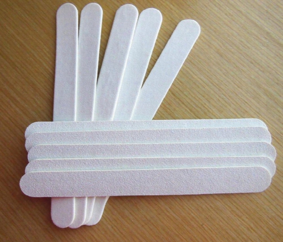 Wholesale- 50 Pcs White Emery Board 100/180 Wood Nail File Wooden File Nail Care Tool Free Shipping