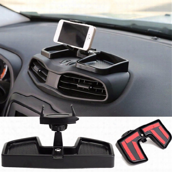 Wholesale- Car Black Car Inner Gps Phone Holder Stand For Jeep Renegade 2015 2016 Stretching Rotate Abs 105 Mm Holder Bracket Stands
