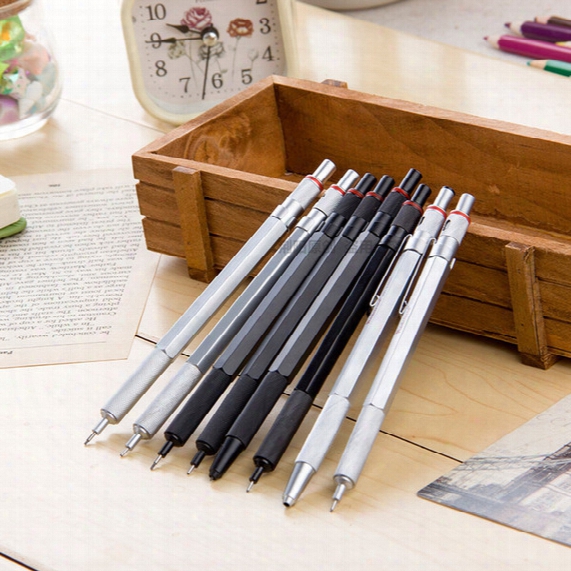 Wholesale- High Quality 0.5/0.7/0.9/2mm Rotring Mechanical Automatic Pencil Redcircle Drafting Metal Pencil For Professional Drawing Comic