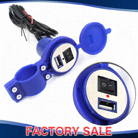 Wholesale- Motorcycle Scooter Phone Mp3 Audio Usb Charger Socket W/ Mounting Base For Iphone 6 5 4 Samsung Galaxy S6 S5 Note 4 3 Htc Sony