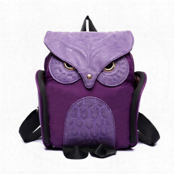 Wholesale- Newest X Feeling Fashion Cute Owl Backpack Women Cartoon School Bags For Teenagers Girls Nylon Women Backpack