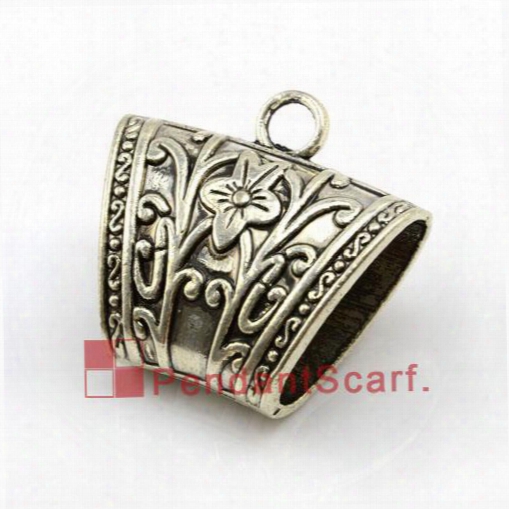 12pcs/lot, Top Popular Diy Jewellery Scarf Pendant Accessories Mental Zinc Aloy Charm Flower Slide Bails Tube, Free Shipping, Ac0015a