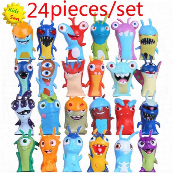 2016 New 24pcs/set 5cm Anime Cartoon Slugterra Mini Pvc Action Figures Toys Dolls Child Toys